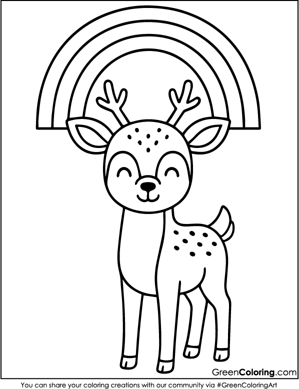 Printable Deer Coloring Pages PDF Free
