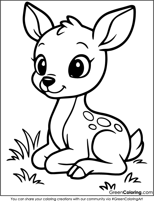 Download Printable Deer Coloring Pages PDF Free