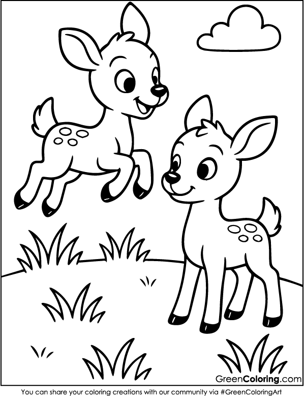 Printable Deer Coloring Pages PDF