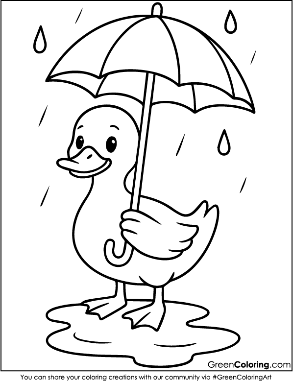 Download Free Printable Duck Coloring Page PDF