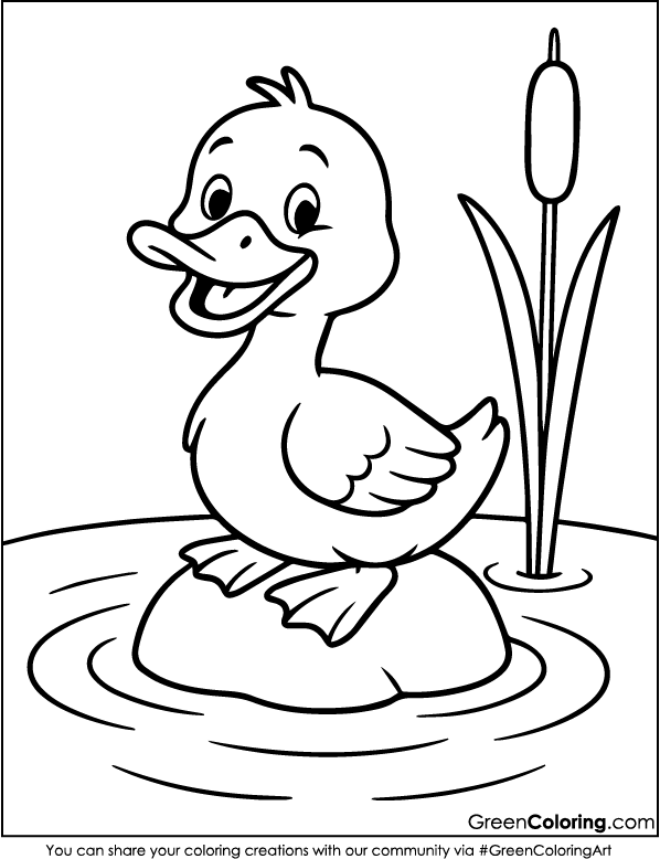 Download Free Printable Duck Coloring Page PDF