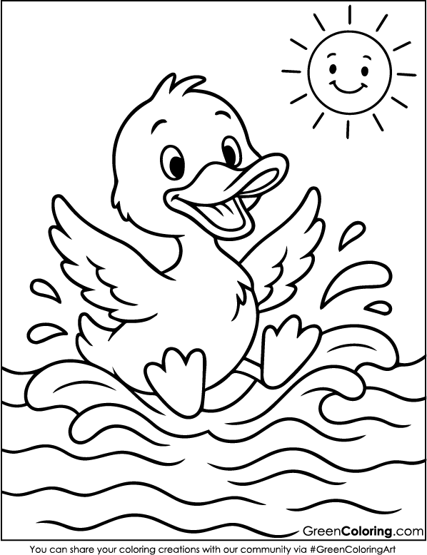 Download Free Printable Duck Coloring Sheet PDF