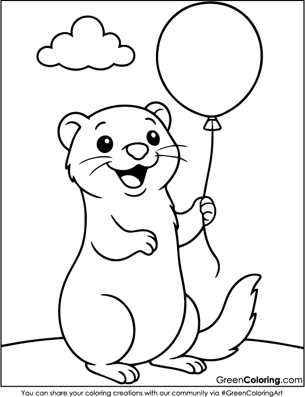 Printable Ferret Coloring Pages PDF
