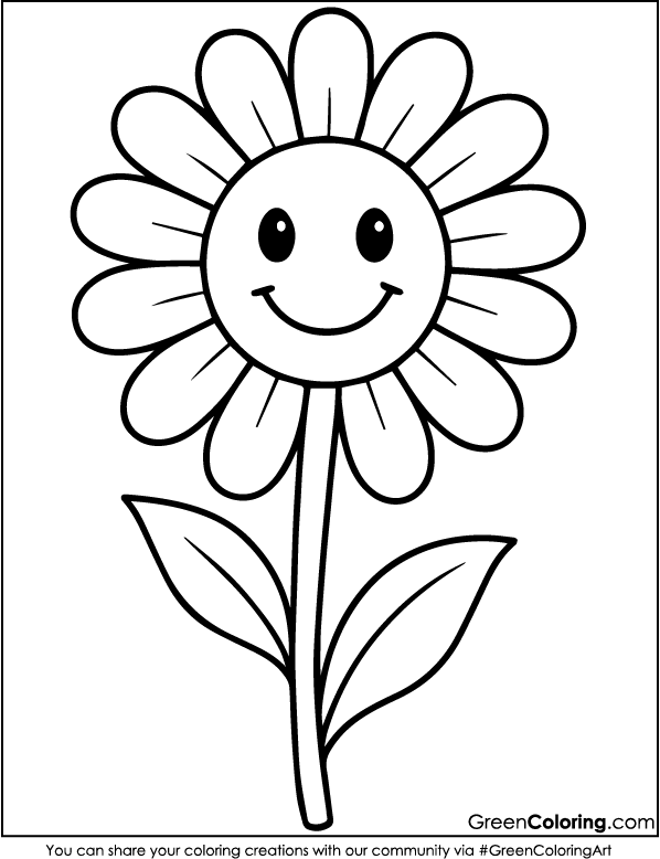 Download Free Printable Flower Coloring Sheets PDF
