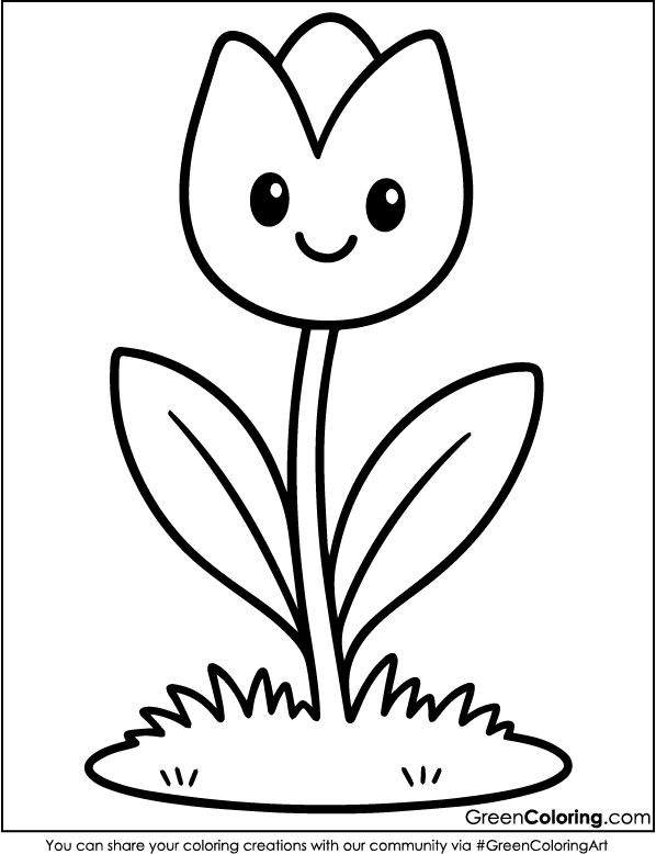 Download Free Printable Flower Coloring Page PDF