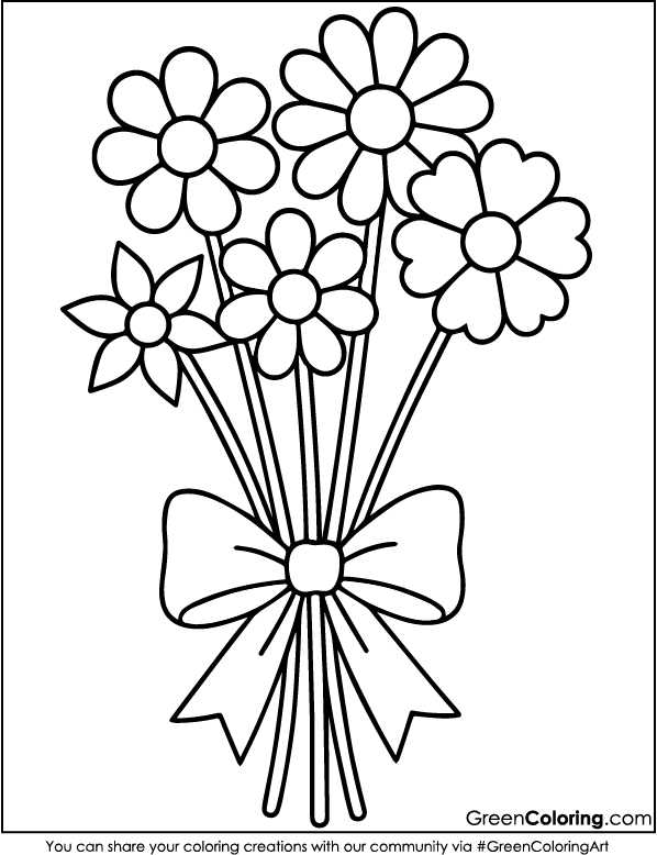Download Free Printable Flower Coloring Pages PDF