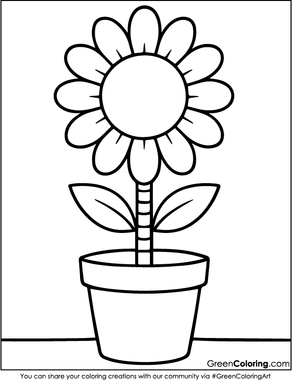 Download Free Printable Flower Coloring Page PDF