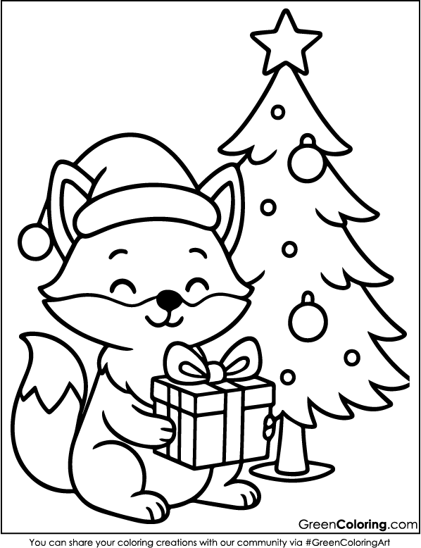 Download Free Printable Fox Coloring Page PDF