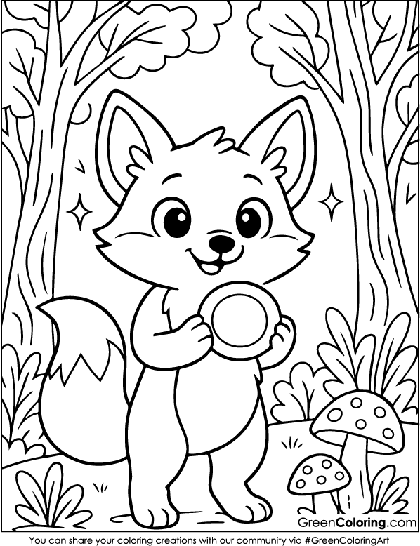 Download Free Printable Fox Coloring Page PDF