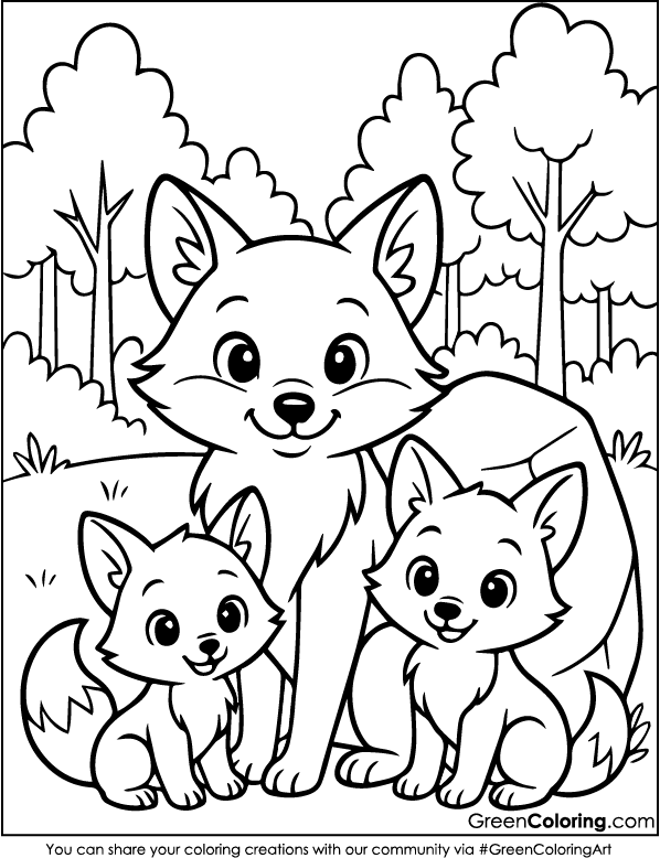 Printable Fox Coloring Pages PDF