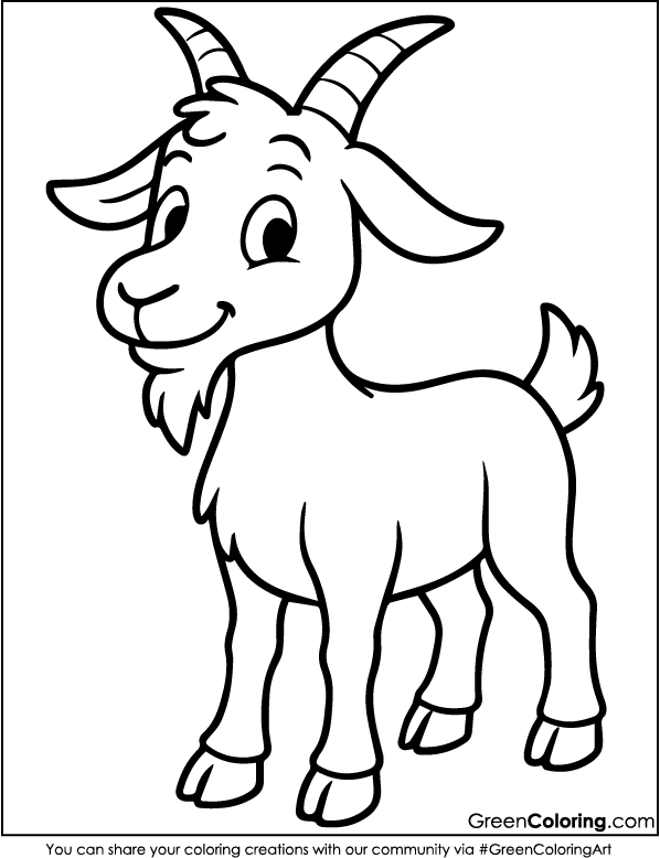 Download Free Printable Goat Coloring Pages PDF