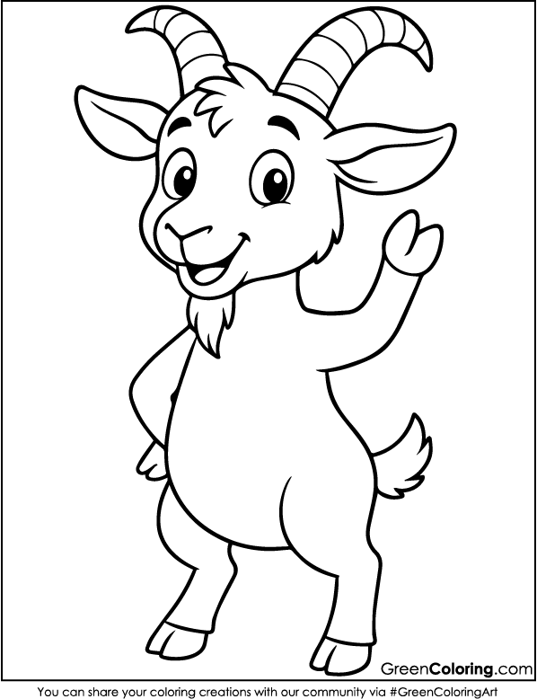 Download Free Printable Goat Coloring Page PDF