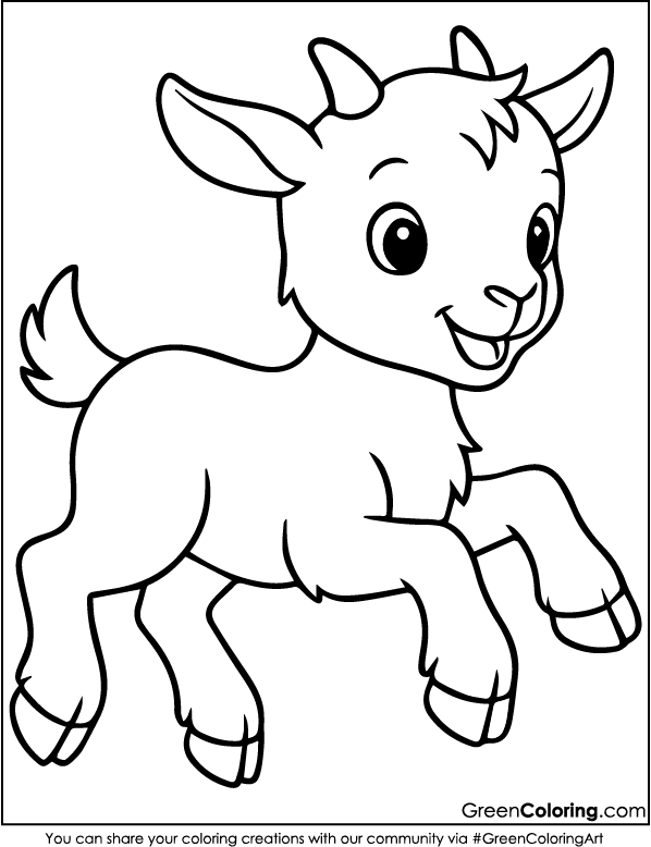 Download Free Printable Goat Coloring Page PDF