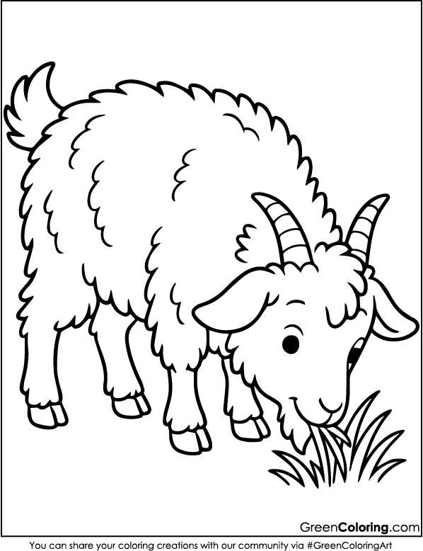 Download Free Printable Goat Coloring Sheets PDF