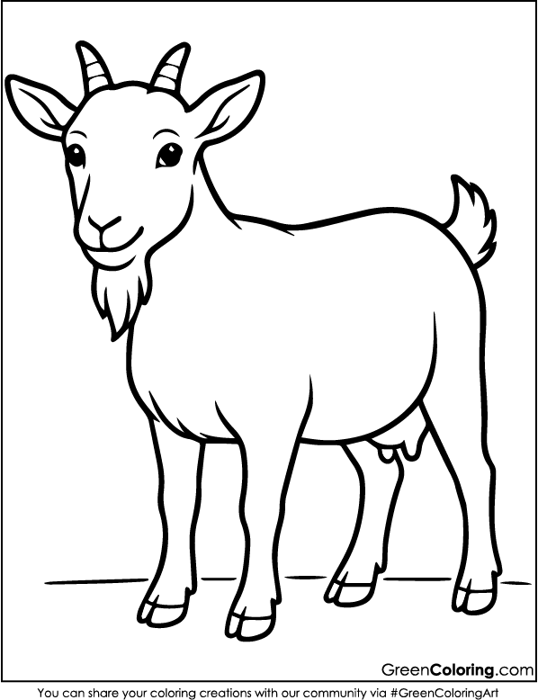 Download Free Printable Goat Coloring Sheets PDF