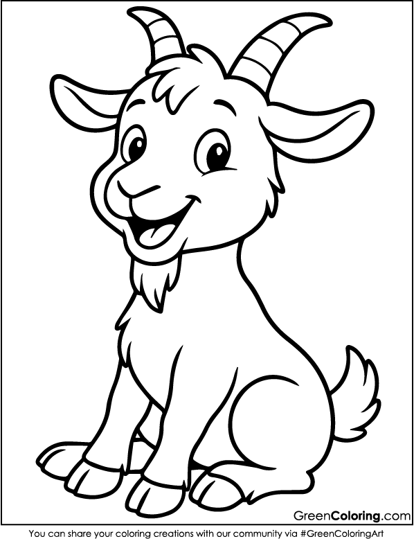 Download Free Printable Goat Coloring Sheet PDF