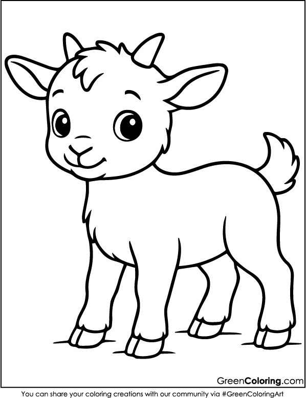 Download Free Printable Goat Coloring Sheet PDF