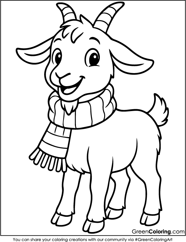 Free Printable Goat Coloring Pages PDF