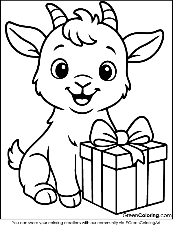 Cute Goat Coloring Pages for Kids and Toddlers