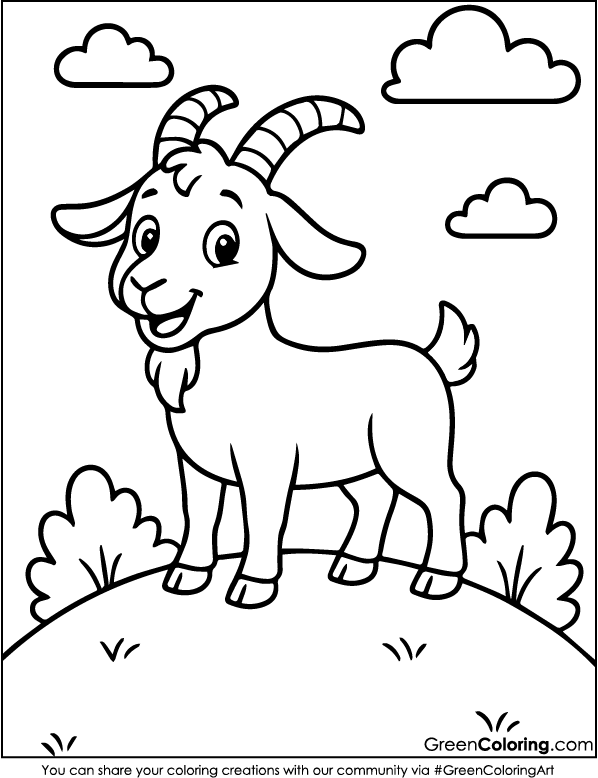Printable Goat Coloring Pages PDF