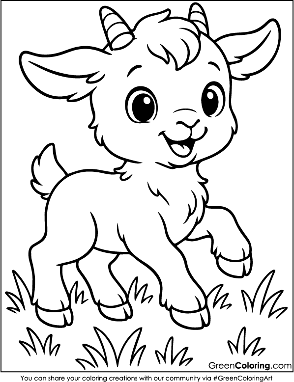 Printable Goat Coloring Pages PDF