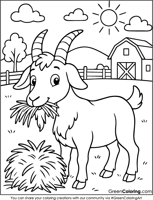 Free Printable Goat Coloring Pages PDF