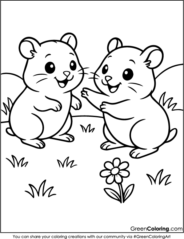 Hamster Coloring Pages PDF