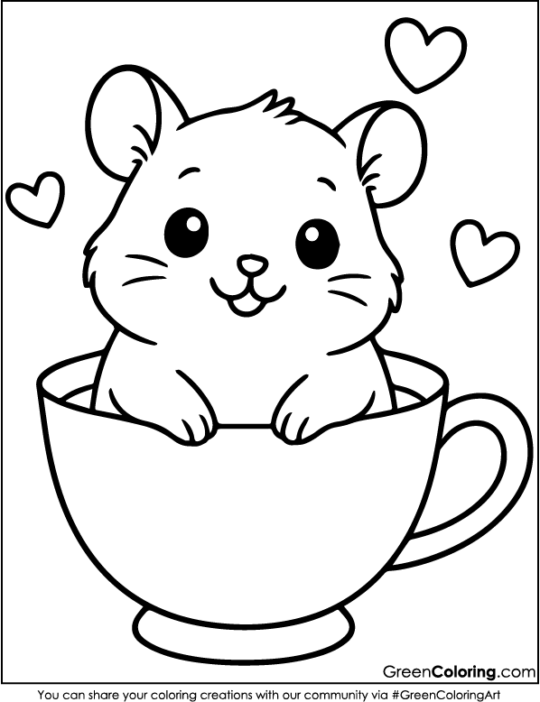 Hamster Coloring Pages PDF