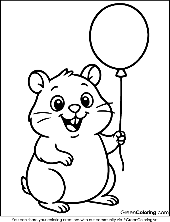 Printable Hamster Coloring Pages PDF