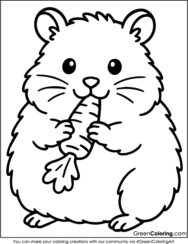 Download Printable Hamster Coloring Pages PDF