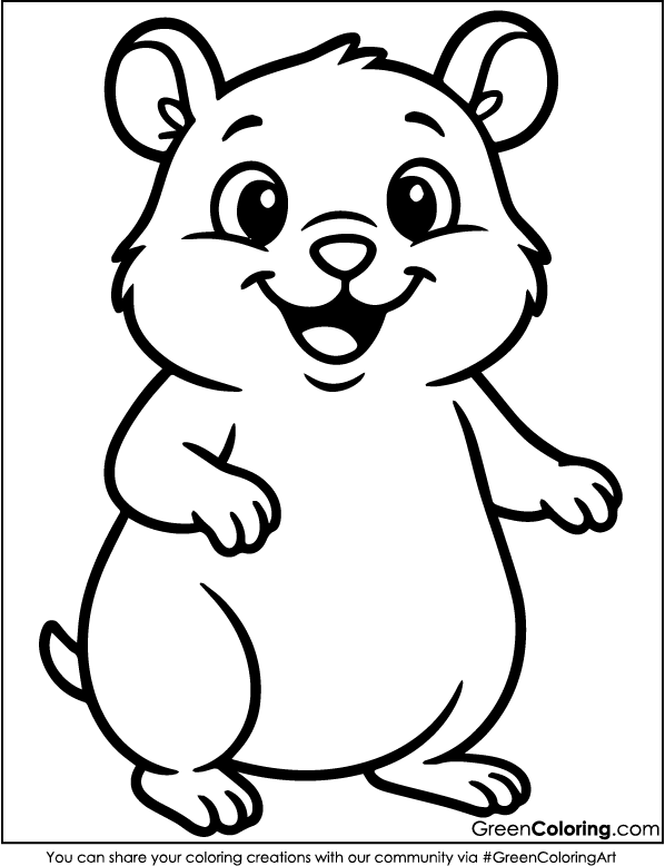 Download Printable Hamster Coloring Sheets PDF