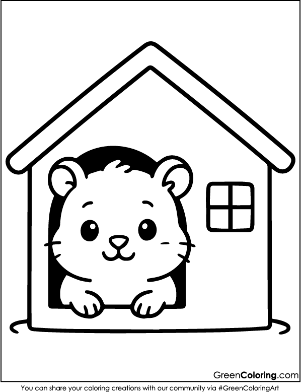 Simple Hamster Coloring Pages for Kids and Toddlers