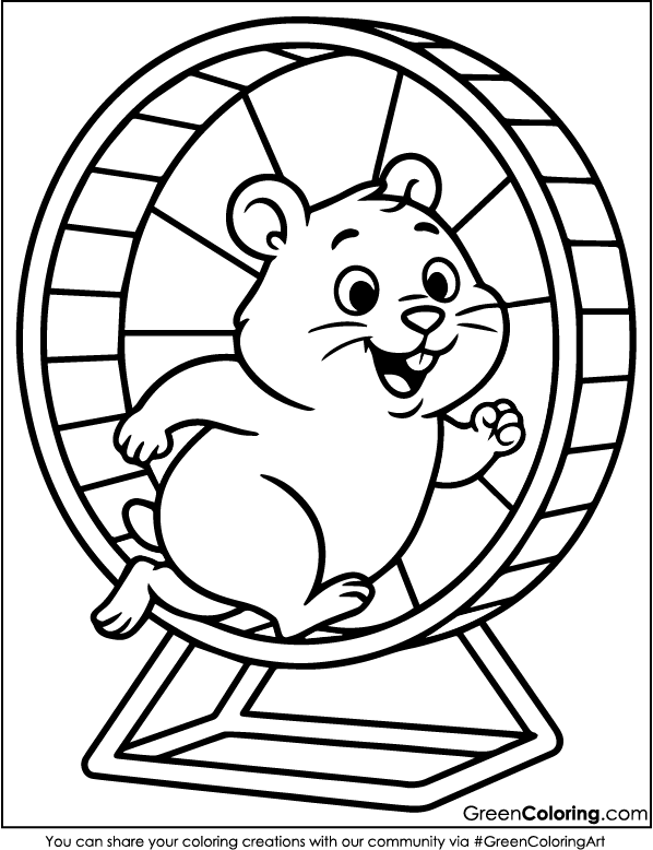 Download Printable Hamster Coloring Page PDF