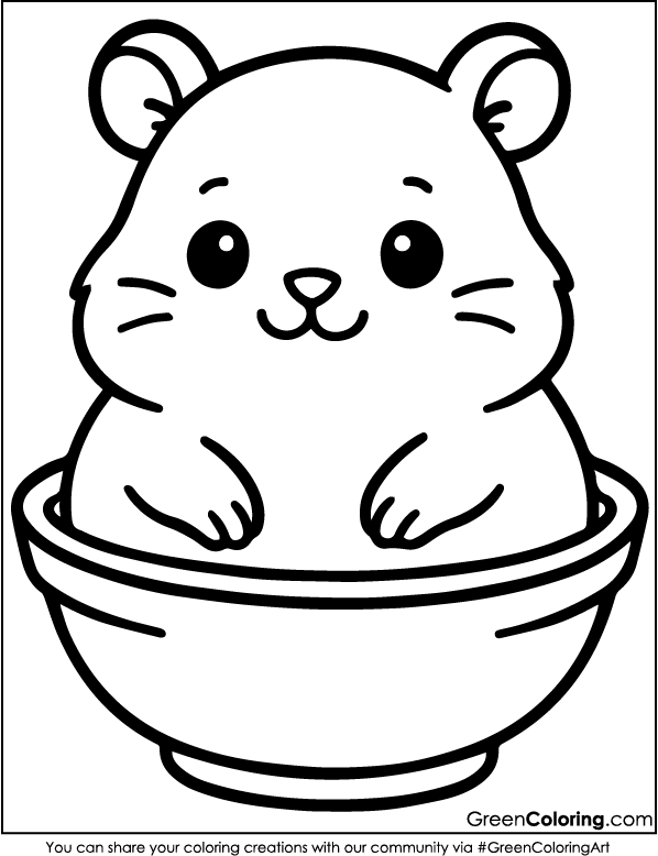 Download Printable Hamster Coloring Sheet PDF