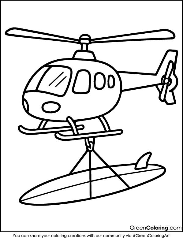 Download Free Printable Helicopter Coloring Sheets PDF