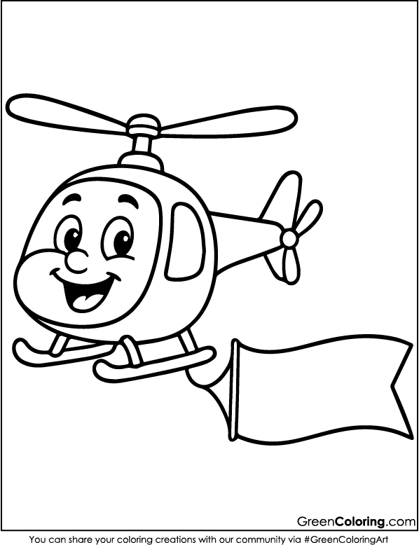 Printable Helicopter Coloring Pages PDF