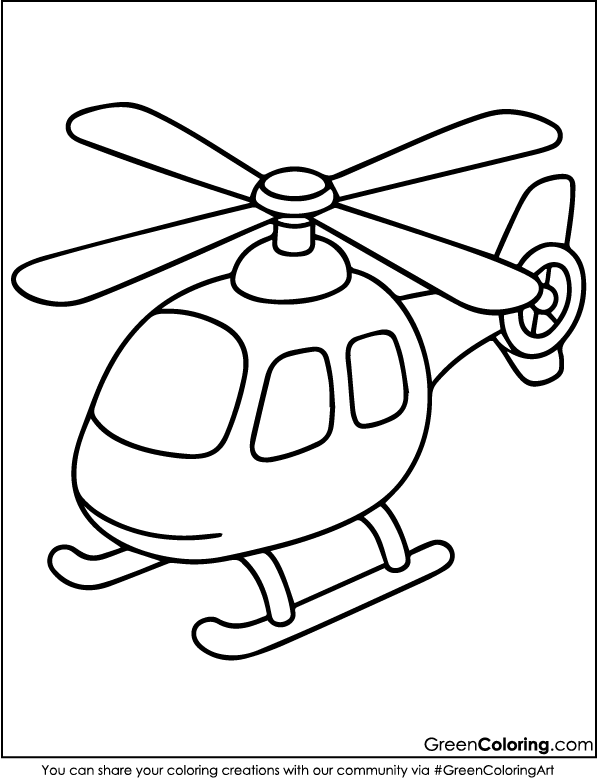 Printable Helicopter Coloring Pages PDF