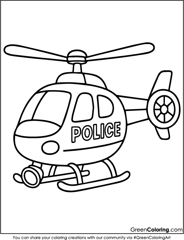 Helicopter Coloring Pages PDF