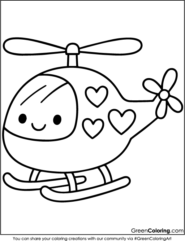 Helicopter Coloring Pages PDF