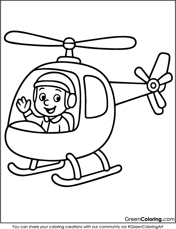 Helicopter Coloring Pages