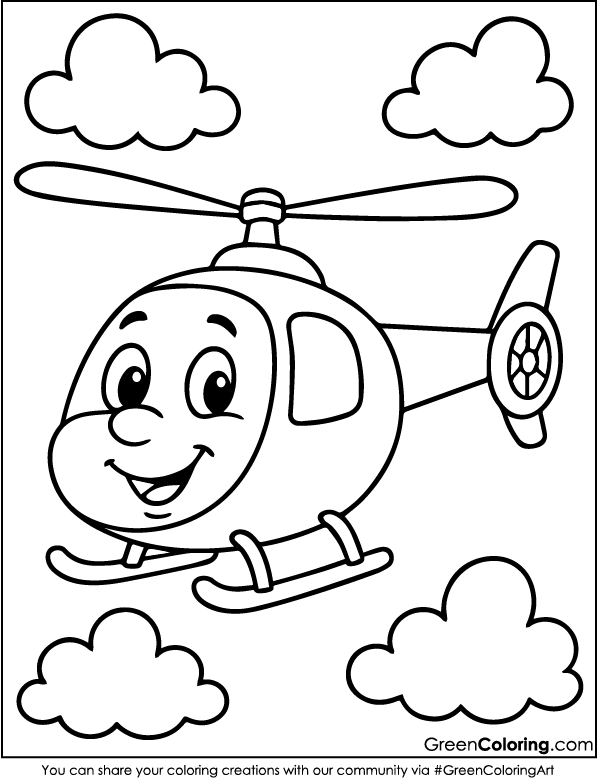 Free Printable Helicopter Coloring Pages PDF