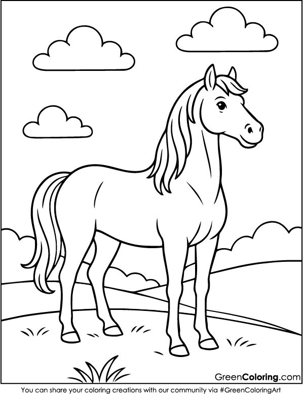 Printable Horse Coloring Pages PDF