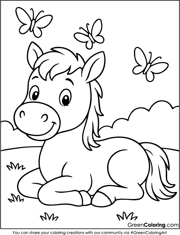 Download Free Printable Horse Coloring Sheet PDF