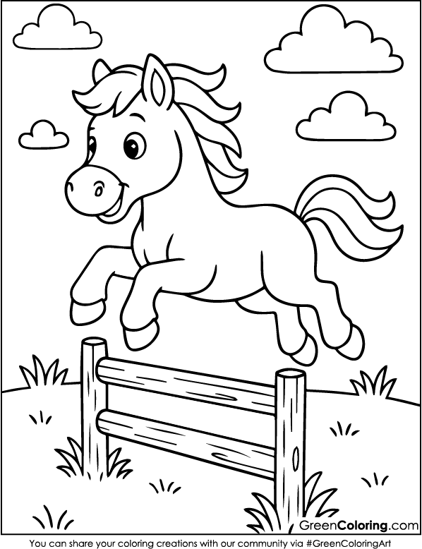 Download Free Printable Horse Coloring Pages PDF