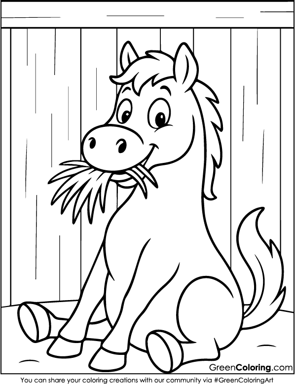Download Free Printable Horse Coloring Page PDF