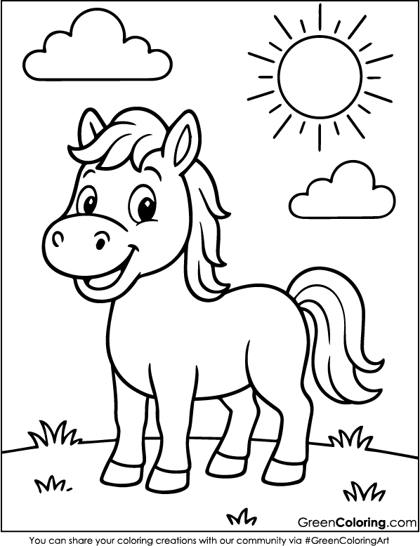 Download Free Printable Horse Coloring Sheets PDF