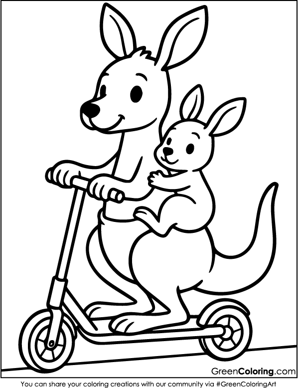 Kangaroo Coloring Pages
