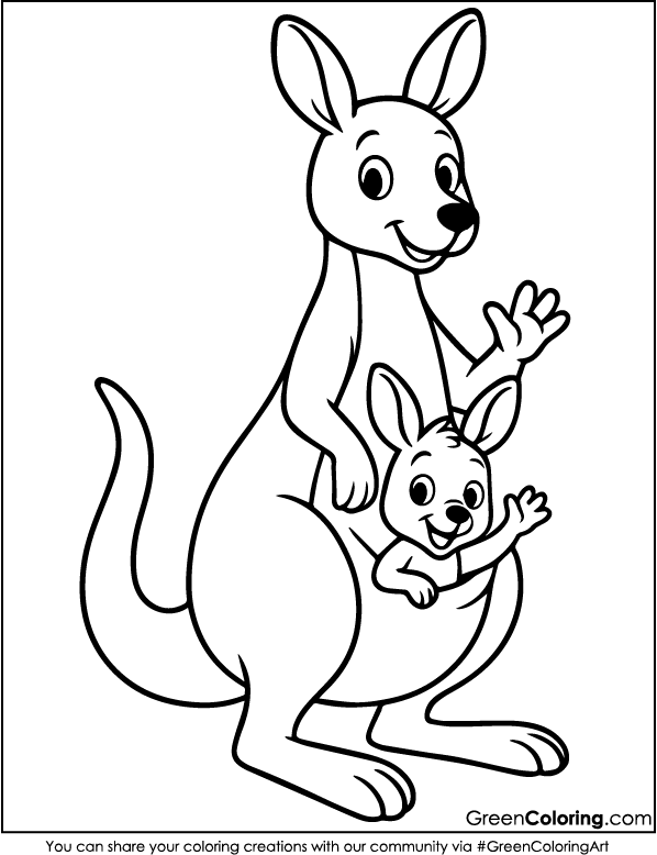 Kangaroo Coloring Pages PDF