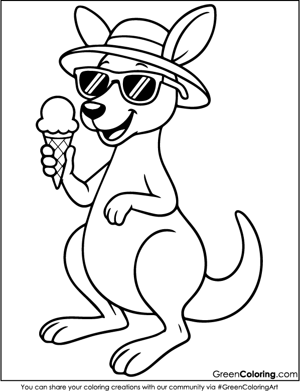Printable Kangaroo Coloring Pages PDF