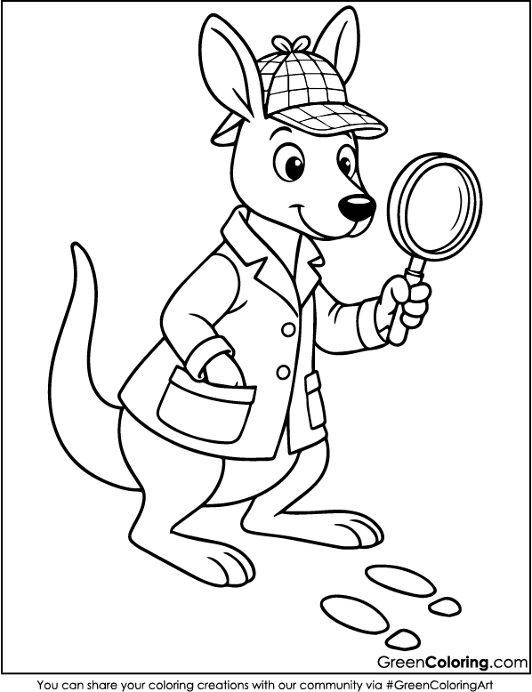 Free Printable Kangaroo Coloring Pages PDF